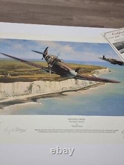 Richard Taylor CHANNEL SWEEP SPITFIRES & Cert Signed x3 WW2 Pilots 13 OF 225