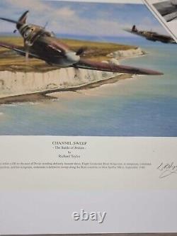 Richard Taylor CHANNEL SWEEP SPITFIRES & Cert Signed x3 WW2 Pilots 13 OF 225