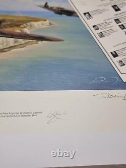 Richard Taylor CHANNEL SWEEP SPITFIRES & Cert Signed x3 WW2 Pilots 13 OF 225