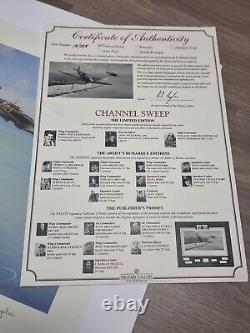 Richard Taylor CHANNEL SWEEP SPITFIRES & Cert Signed x3 WW2 Pilots 13 OF 225