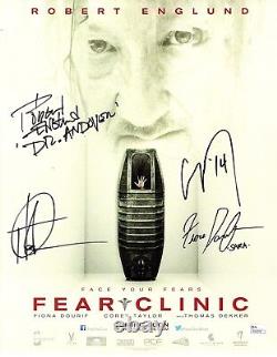 Robert Englund, Corey Taylor, Dourif, Dekker Signed FEAR CLINIC 12x15 Poster JSA