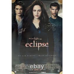 Robert Pattinson Taylor Lautner Signed Eclipse DS Poster with BAS