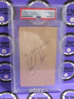 Robert Taylor Autographed Index Card Signed PSA Certified #84688652 D 1969