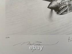 Robert Taylor DESERT SHARKS Curtiss P-40 7 SIGNATURE! Aviation Art Pencil Print