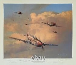 Robert Taylor EAGLES ON THE RAMPAGE 10 Ace Signed P-51 Aviation Art Print