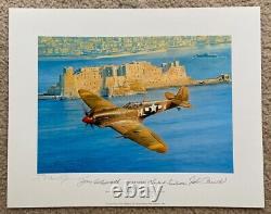 Robert Taylor FIGHTER SWEEP 3 US Spitfire Pilot Signatures Aviation Art Print