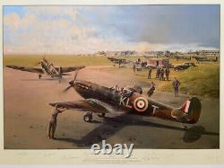 Robert Taylor HORNCHURCH SCRAMBLE 9Sig MINT Battle of Britain Aviation Art Print