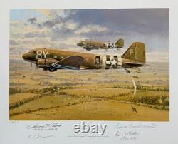 Robert Taylor INTO BATTLE D-DAY C47 BAND OF BROTHERS 4 signed Aviation Art Print