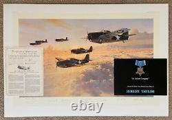 Robert Taylor IN GALLANT COMPANY 5 USMC Medal of Honor Signed Aviation Art Print