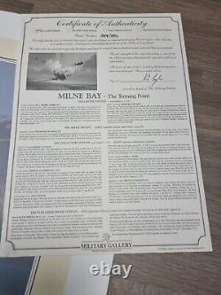 Robert Taylor MILNE BAY TURNING POINT & Cert Signed x2 WW2 Pilots 389 OF 550