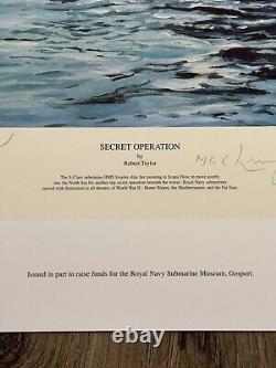 Robert Taylor SECRET OPERATION Collectible WW II Submarine Print With COA Limit