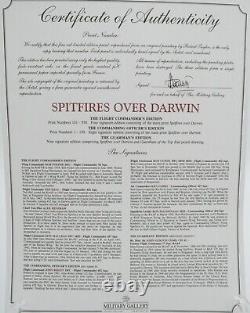 Robert Taylor SPITFIRES OVER DARWIN withCOA 4 Pilots Signatures Print