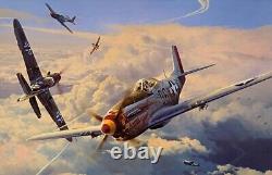 Robert Taylor STRUGGLE FOR SUPREMACY 7 US & Luftwaffe Signed Aviation Art Print