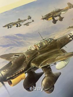 Robert Taylor STUKA Print 834/1250 with COA, Signed by 4 STUKA pilots & Artist