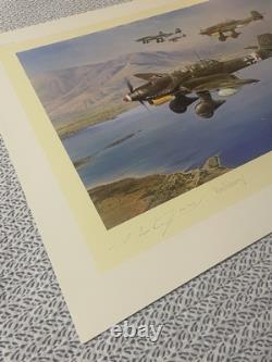 Robert Taylor STUKA Print 834/1250 with COA, Signed by 4 STUKA pilots & Artist