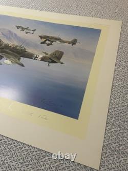 Robert Taylor STUKA Print 834/1250 with COA, Signed by 4 STUKA pilots & Artist