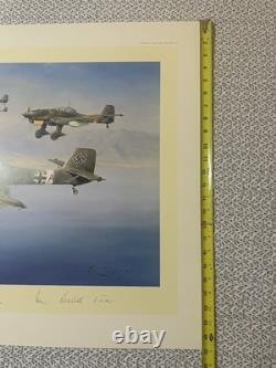 Robert Taylor STUKA Print 834/1250 with COA, Signed by 4 STUKA pilots & Artist