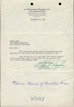 Robert Taylor Typed Letter Signed 12/20/1950