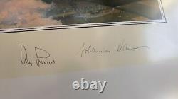 Robert Taylor WWII Aviation Print Numbered SIGNED By Taylor & 4 German ACES