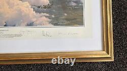 Robert Taylor WWII Aviation Print Numbered SIGNED By Taylor & 4 German ACES