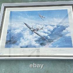 SPITFIRE print By Robert TAYLOR, Sir Douglas Bader & Johnnie Johnson Hand Signed