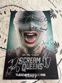 Scream Queens SDCC signed poster Taylor Lautner, Emma Roberts, Lea Michele, Keke