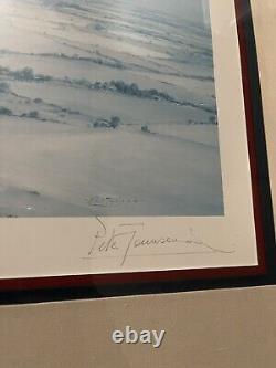 Signed Moral Support Robert TAYLOR Art 29.5x24Plane Framed Military RAF Badge