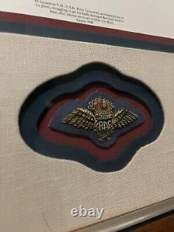 Signed Moral Support Robert TAYLOR Art 29.5x24Plane Framed Military RAF Badge