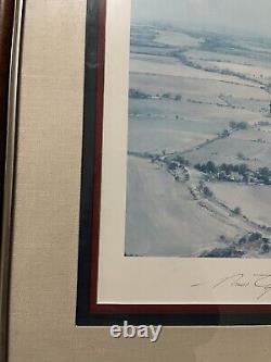Signed Moral Support Robert TAYLOR Art 29.5x24Plane Framed Military RAF Badge