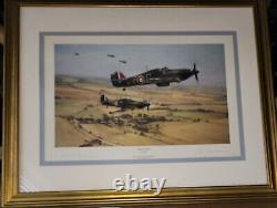 Signed Moral Support Robert TAYLOR Art 31x25 Plane Framed Print Military