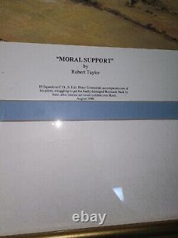 Signed Moral Support Robert TAYLOR Art 31x25 Plane Framed Print Military