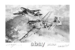 Surprise Attack by Robert Taylor signed by Pilots Walter Schuck & Joe Peterburs
