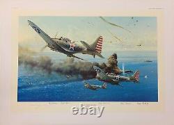 The Battle of the Coral Sea by Robert Taylor signed by 5 WWII Dauntless Pilots