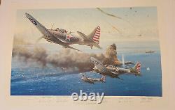 The Battle of the Coral Sea by Robert Taylor signed by TEN WWII Dauntless Pilots