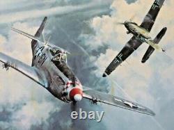 The Eagles Divide P-51 + Me109 Robert Taylor Ace Signed Aviation Art