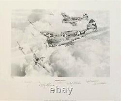 The Wolfpack by Robert Taylor aviation art signed by Nine of Zemke's Wolf Pack