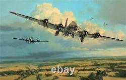 Thunderheads Over Ridgewell by Robert Taylor aviation art signed by B-17 Aircrew