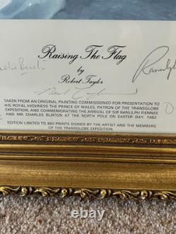 Transglobe Expedition Signed Robert Taylor print Raising The Flag 1982 Fiennes