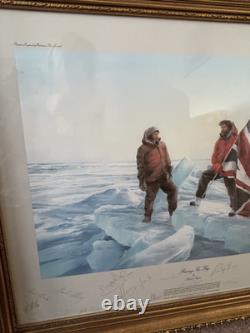 Transglobe Expedition Signed Robert Taylor print Raising The Flag 1982 Fiennes