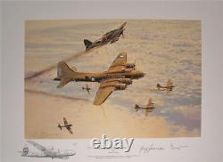 Valor in the Pacific by Robert Taylor aviation art signed by WWII B-29 Aircrew