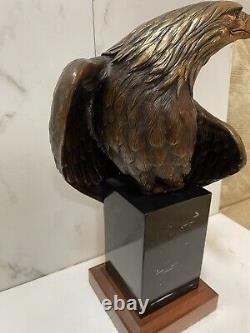 Vigilance 16 American Bald Eagle Bronze Sculpture Signed Robert Taylor 30 Lb