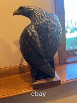 Vigilance Large American Bald Eagle Bronze Sculpture Signed Robert Taylor 30 Lb