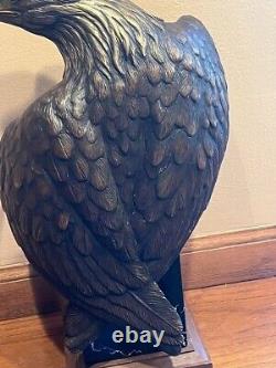 Vigilance Large American Bald Eagle Bronze Sculpture Signed Robert Taylor 30 Lb