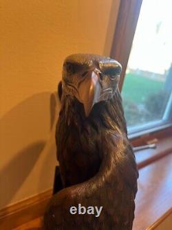Vigilance Large American Bald Eagle Bronze Sculpture Signed Robert Taylor 30 Lb
