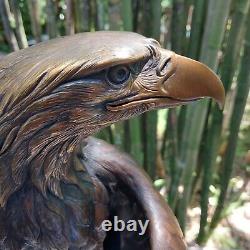 Vigilance Large American Bald Eagle Bronze Sculpture Signed Robert Taylor 30 Lb