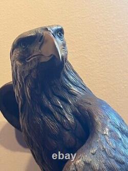 Vigilance Large American Bald Eagle Bronze Sculpture Signed Robert Taylor 30 Lb