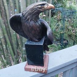 Vigilance Large American Bald Eagle Bronze Sculpture Signed Robert Taylor 30 Lb