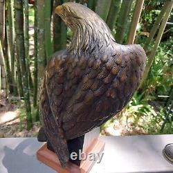Vigilance Large American Bald Eagle Bronze Sculpture Signed Robert Taylor 30 Lb