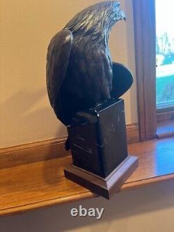 Vigilance Large American Bald Eagle Bronze Sculpture Signed Robert Taylor 30 Lb