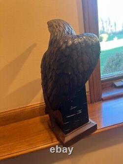 Vigilance Large American Bald Eagle Bronze Sculpture Signed Robert Taylor 30 Lb